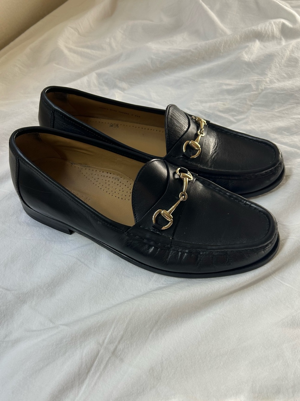 Cole Haan Black Leather Horsebit Loafers